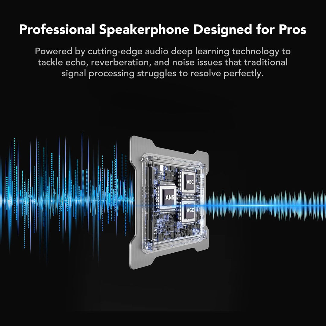 Nuroum A35 Konferenzlautsprecher und Mikrofon, AI-Powered Noise Cancelling, 32kHZ 13ft Voice Pickup/