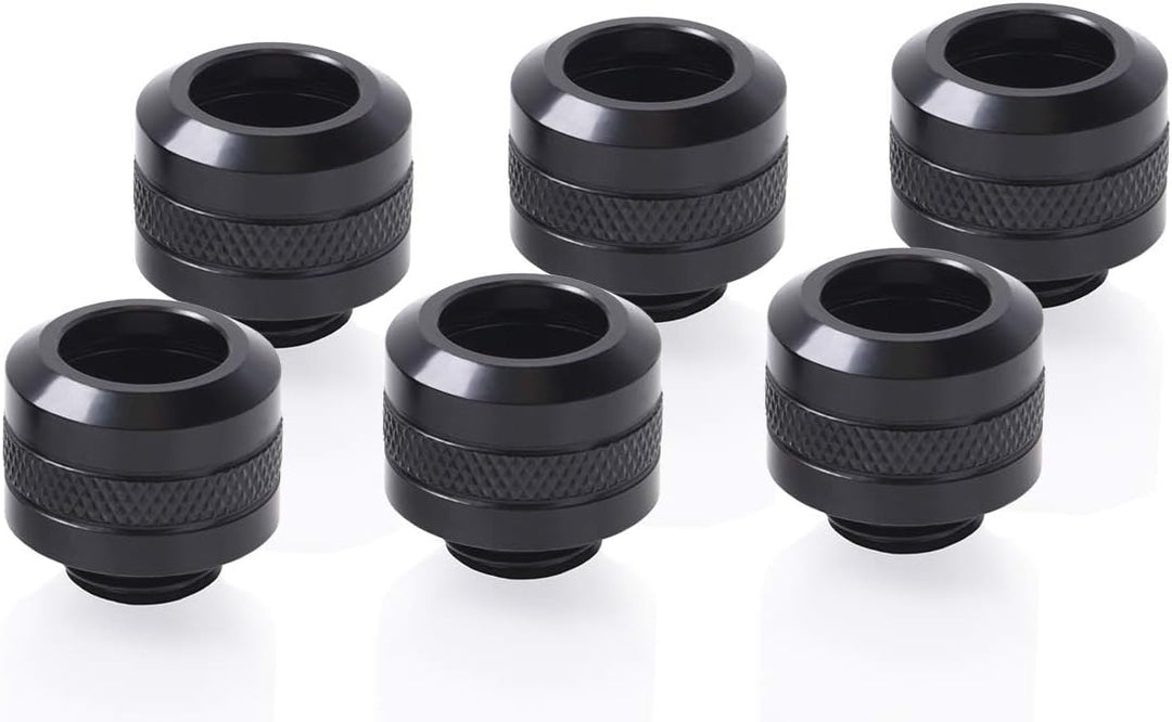 Alphacool 17475 Eiszapfen PRO 13mm HardTube Fitting G1/4 - Deep Black Sixpack