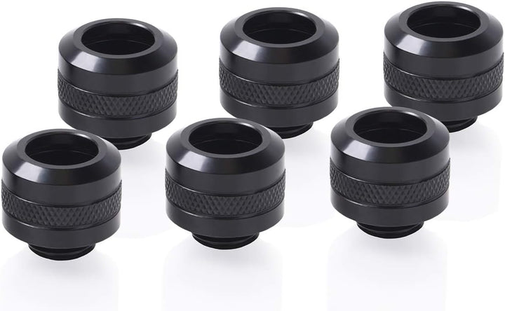 Alphacool 17475 Eiszapfen PRO 13mm HardTube Fitting G1/4 - Deep Black Sixpack