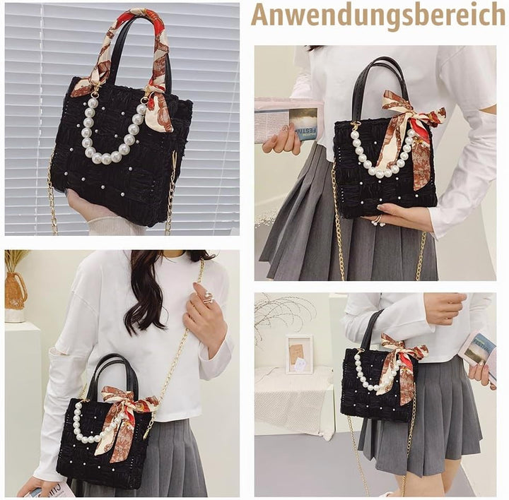 WADORN DIY Strick- Und Häkelhandtaschen-Sets, Handgefertigtes, Gewebtes Taschenherstellungs-Kreuzsti