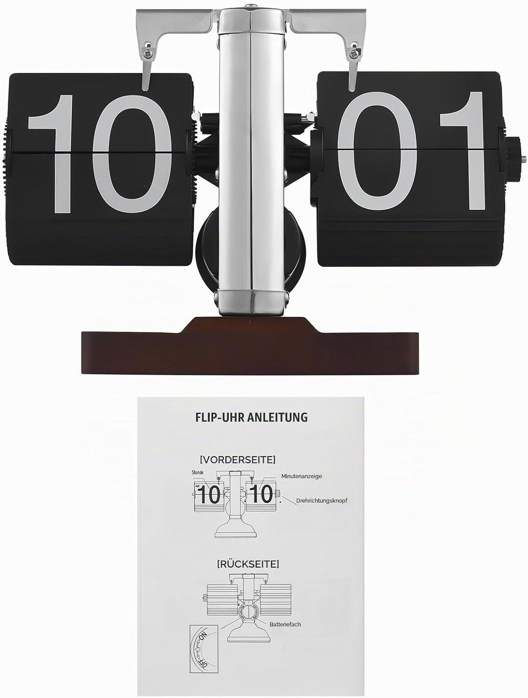 Irishom Retro-Flip-Uhr, Vintage-Tischuhr, Digitale Flip-Down-Uhr, Digitale Retro-Flip-Down-Uhr, klei
