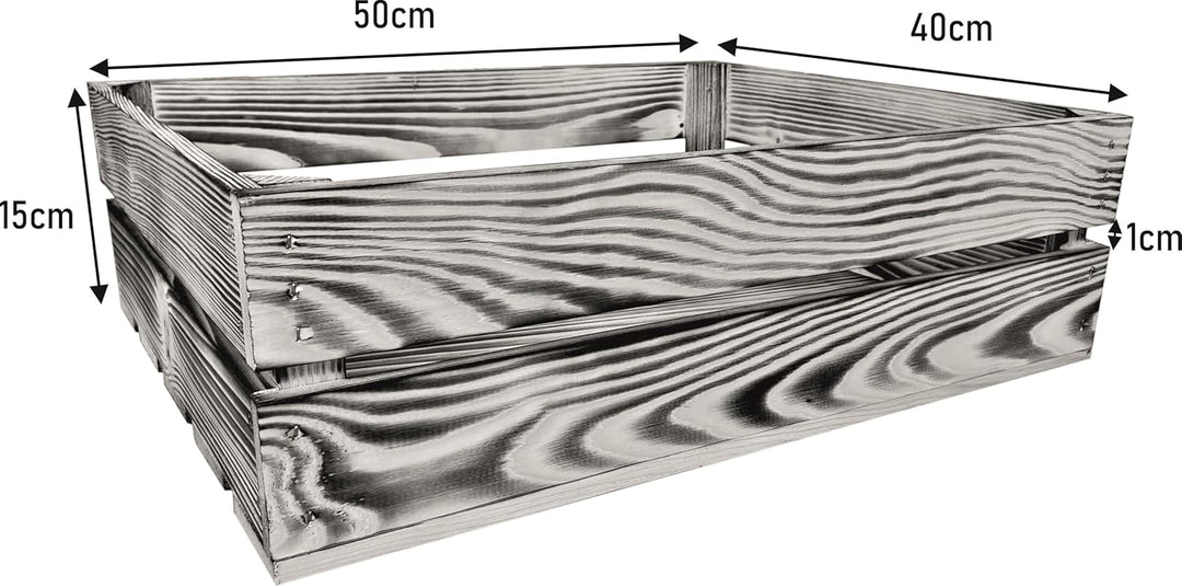 sunnypillow 3er Set Holzkiste Gross Aus Holz - Massive Weinkisten Vintage 50 x 40 x 15 cm - Holzbox