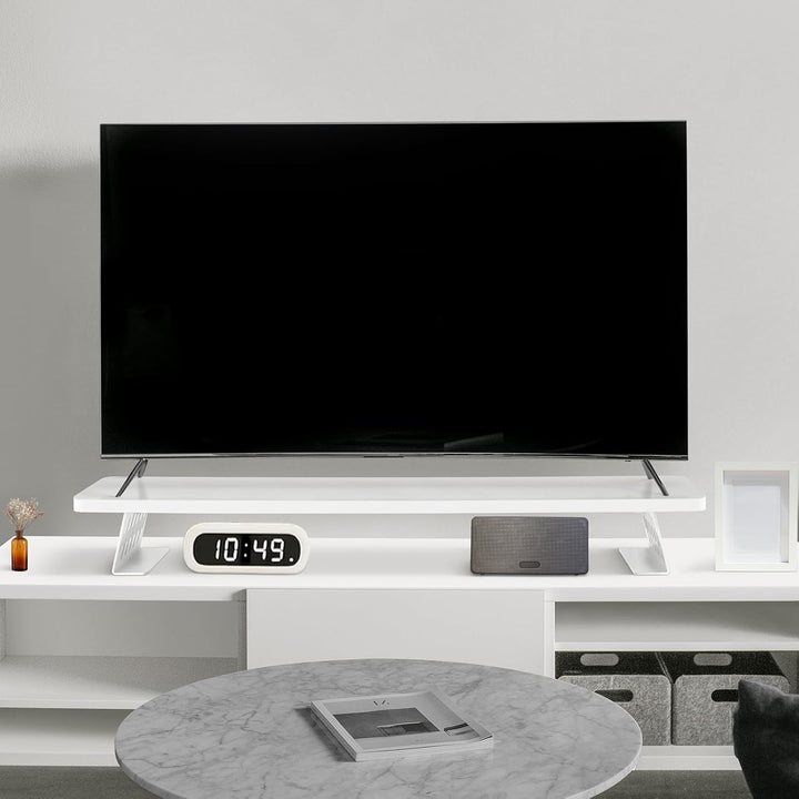 80x23.5cm Bildschirmerhöhung für 2 Monitore, Monitorständer Schreibtisch Holz für Computer, TV, Lapt