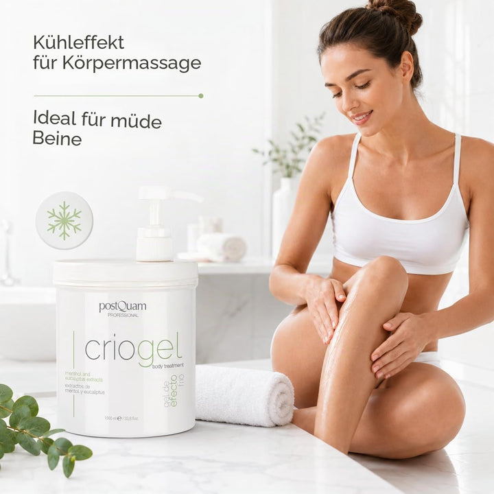 PostQuam - Criogel | Anti Cellulite Gel mit Kühleffekt für Müde Beine, Straffendes und Reduzierendes