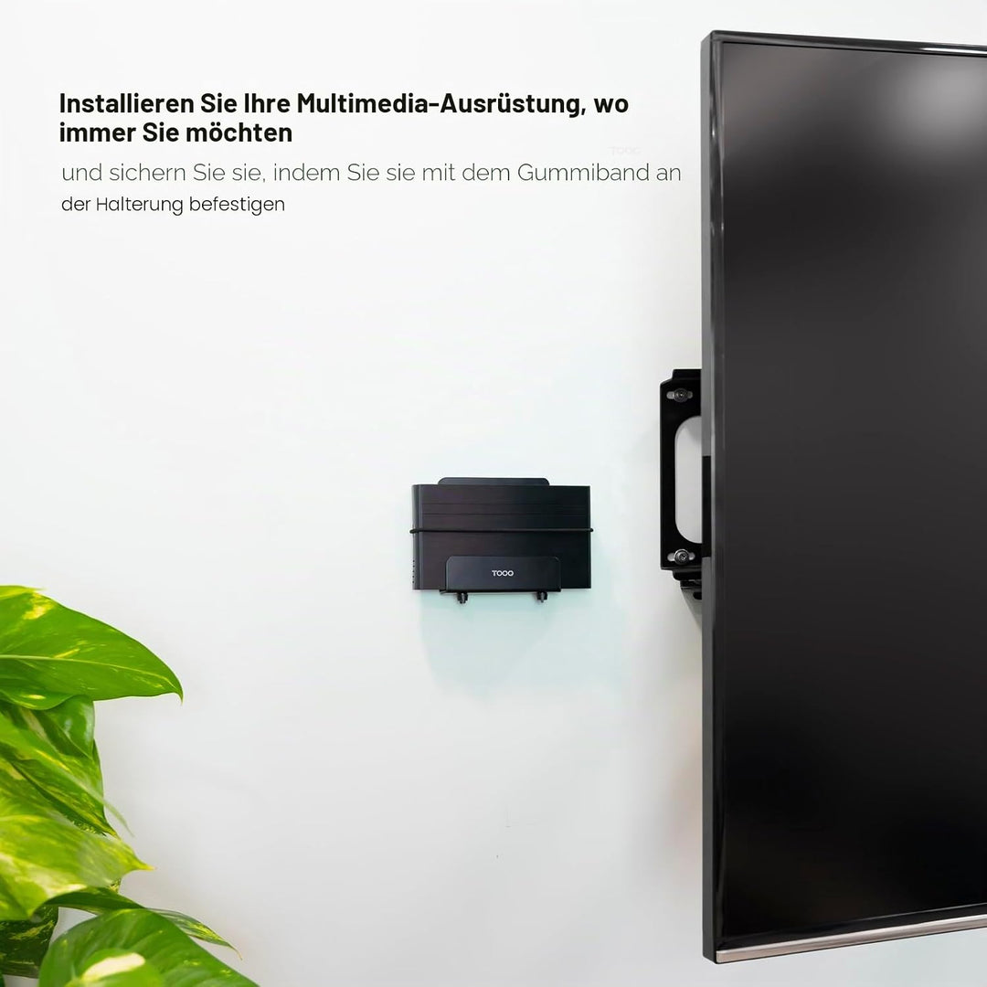 TOOQ TQMPM4776 - Universal-Wandhalterung für Media Player, Router, MiniPC, Farbe Schwarz