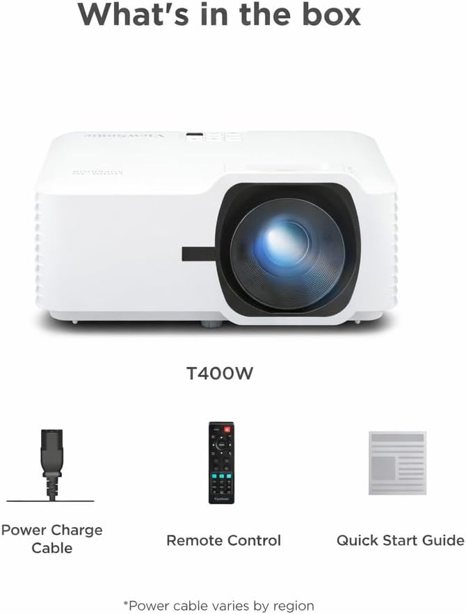 ViewSonic T400W Laser Beamer, 4000 ANSI Lumen, WXGA 1280x800, Laser Projektor mit 30.000h Lebensdaue