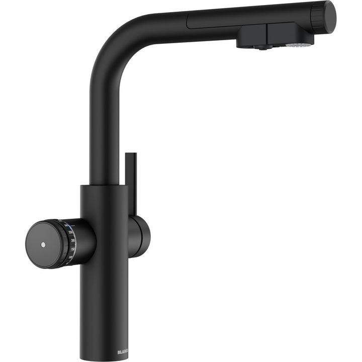 BLANCO CHOICE Icona-L | all-in-one Küchenarmatur aus Edelstahl schwarz matt | [16x28,2x45,1cm] | exk