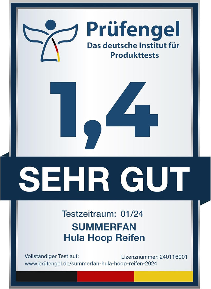 SummerFan Hula Hoop Reifen für Anfänger ohne Wellen und Noppen [1kg bis 1,5kg, 75-100 cm, 6-8 Segmen
