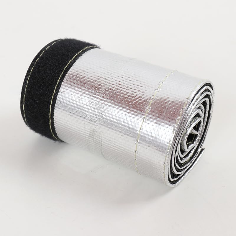 1m Alu-Titan Hitzeschutzschlauch ID 25mm Klettverschluss Heat Sleeve Thermoschutz Isolierschlauch Ka