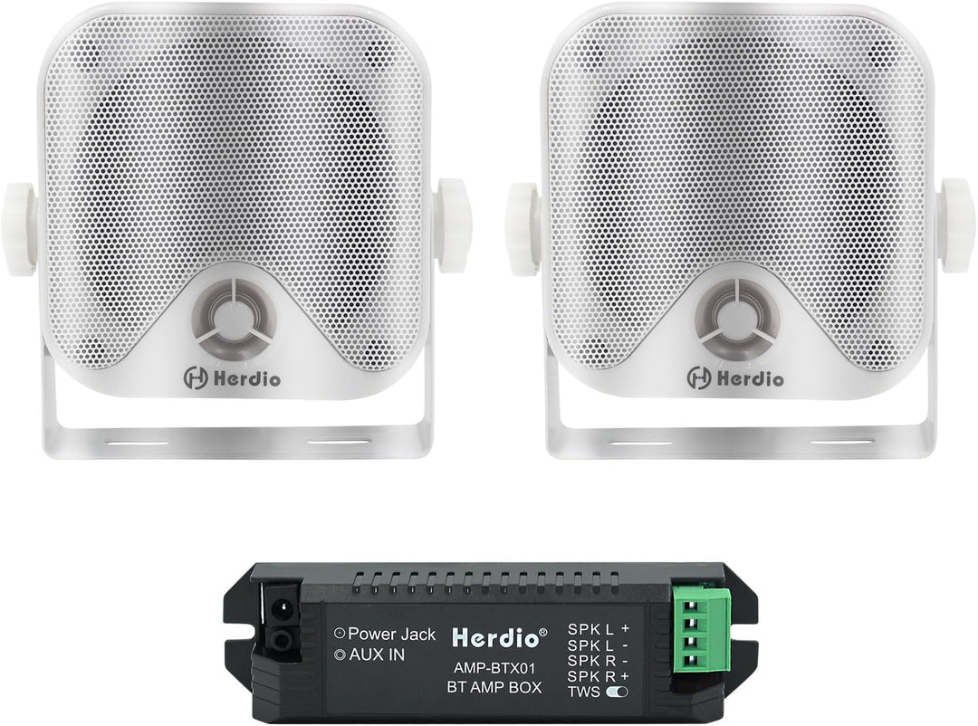 Herdio 100W 10,2 cm kompakter Wasserdichter Marine Stereo Box Lautsprecher für Boot ATV UTV Powerspo