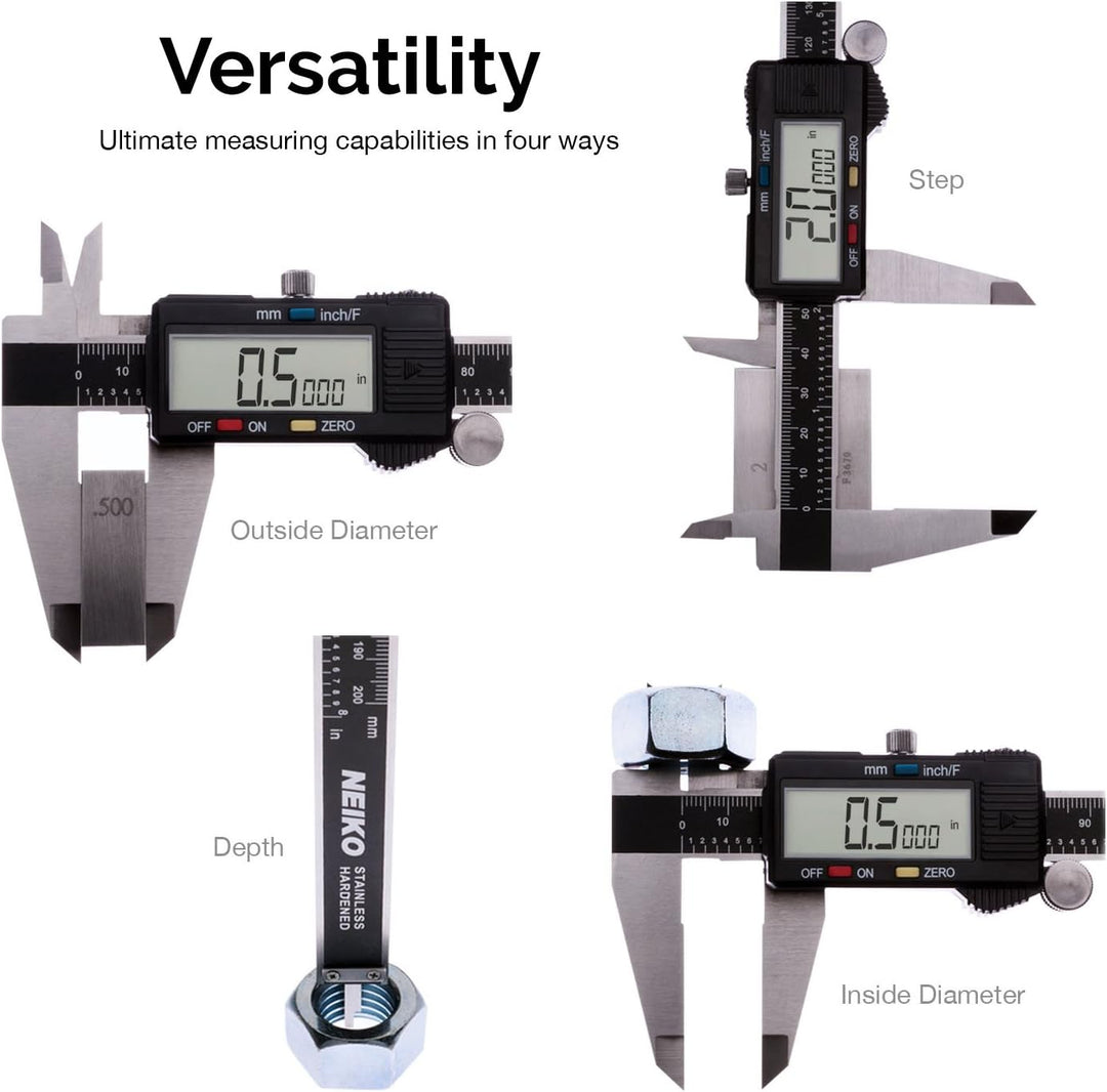 Neiko® 01407 A ELECTRONIC DIGITAL Messschieber mit extra grossen LCD-Bildschirm | 0–15,2 cm | Zoll/B