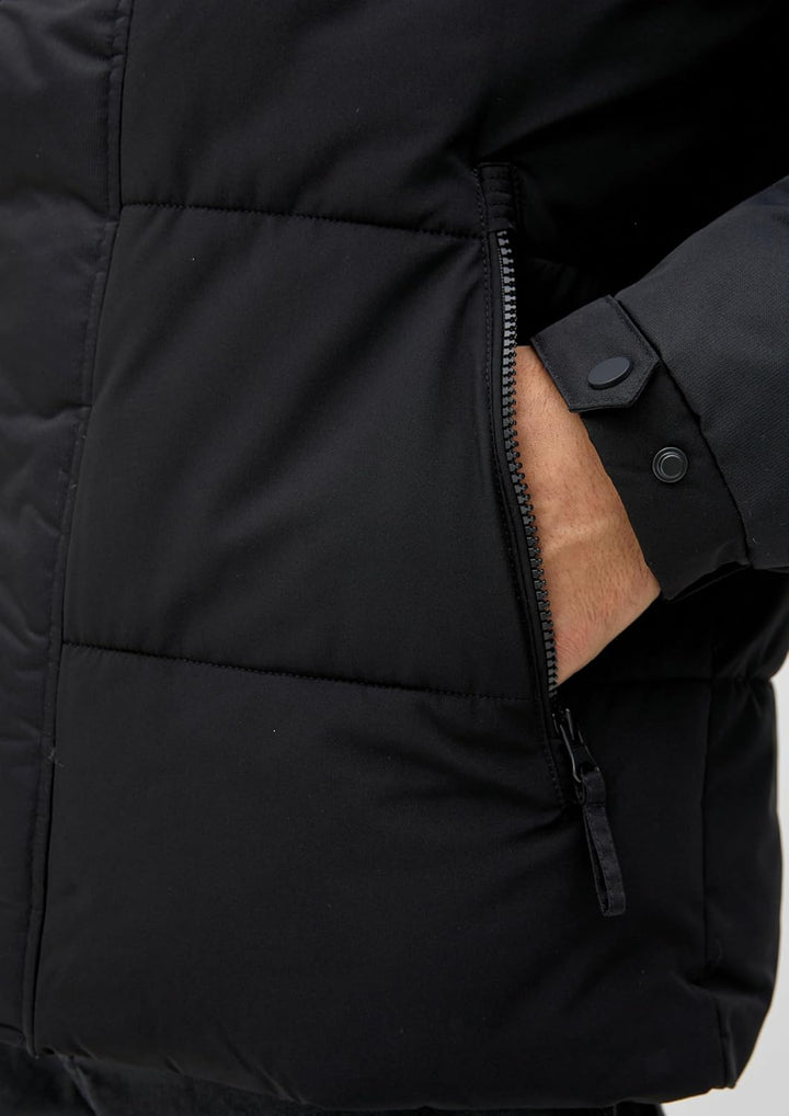 S. Oliver Herren Winterjacke Parka Steppjacke Anorak Warm Wattierte Steppjacke Black L 9999, L 9999
