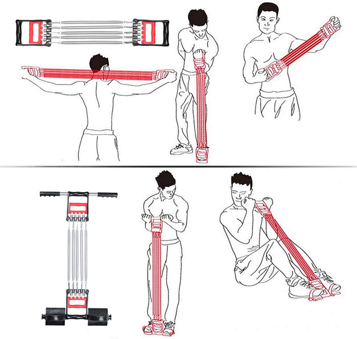 COVVY 3 in 1 Multifunktionale Sportgerät Bauchtrimmer + Handgreifer + Expander mit 5 Federn für Brus
