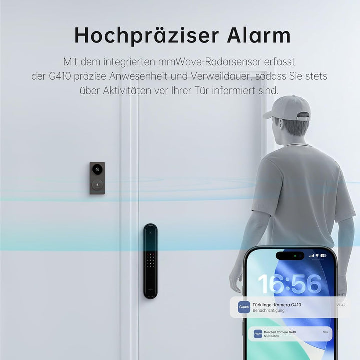 Aqara Smart Türklingel Kamera G410 mit Chime, 2k, Homekit-Sicherheits-Video, 2-Wege Audio, Integrier