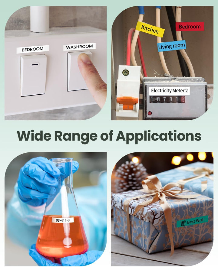 Wonfoucs Etikettenband Kompatibel mit Dymo LetraTag Beschriftungsgerät Bänder 91221-91225,12mm x 4m
