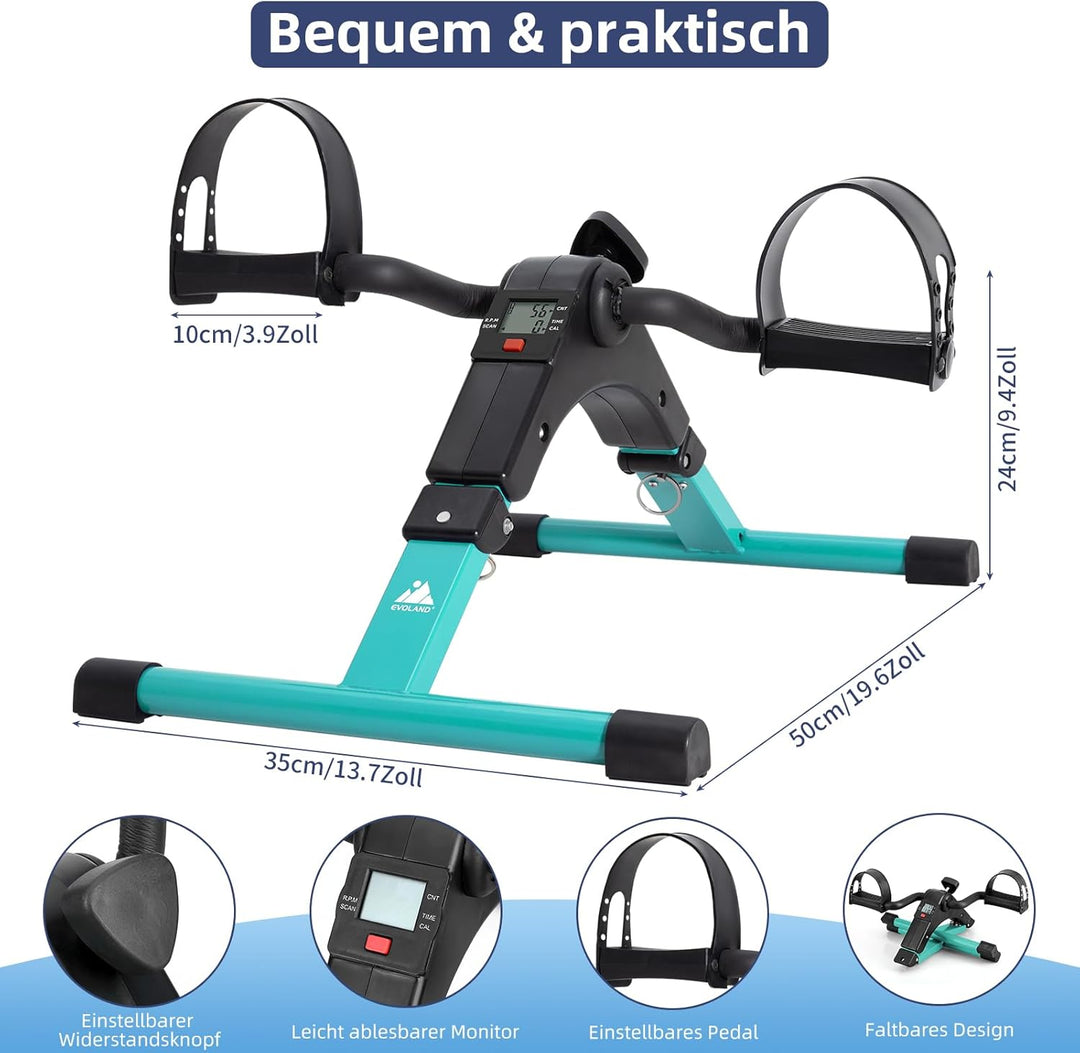 EVOLAND Mini Fitnessbike für zuhause, Arm und Beintrainer Fitnesstrainer, Sportgerät Heimtrainer, Ho