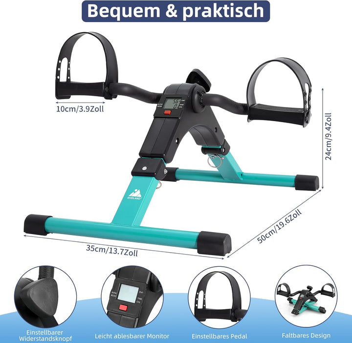 EVOLAND Mini Fitnessbike für zuhause, Arm und Beintrainer Fitnesstrainer, Sportgerät Heimtrainer, Ho