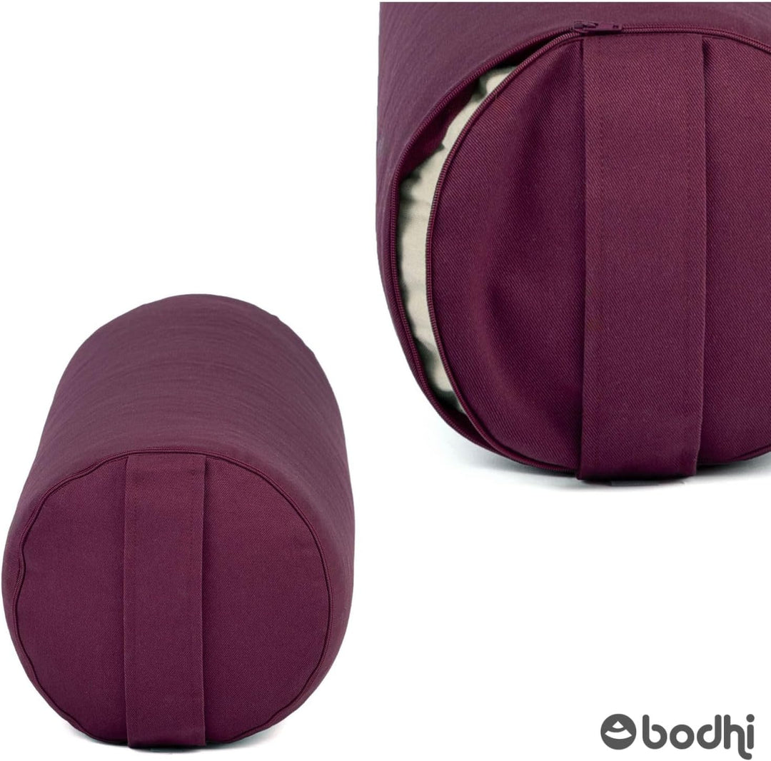 Bodhi Yoga Bolster | ECO Serie | Yogarolle mit Kapok-Füllung | Waschbarer Bezug aus 100% Bio-Baumwol