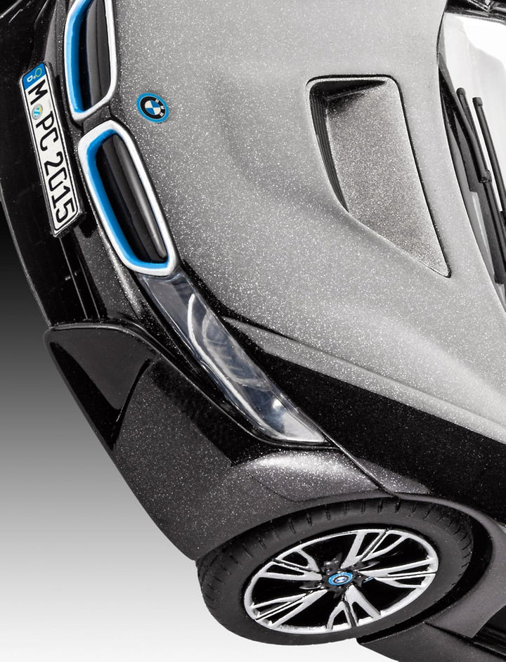 Revell Modellbausatz Auto 1:24 - BMW i8 im Massstab 1:24, Level 4, originalgetreue Nachbildung mit v