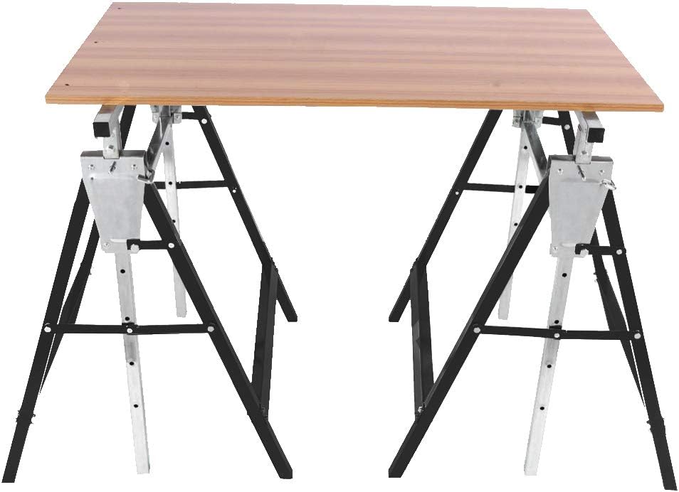 Daromigo Gerüstbock, 2x Unterstellbock 7-fach höhenverstellbar 80-130 cm, klappbar Metallbock Klappb