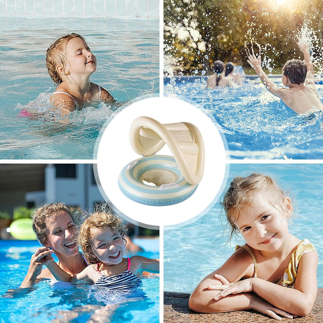 Baby Floaty Chair, Float Ring, Sunshade Canopy Protection, Adjustable Safety Support, Swimming Train