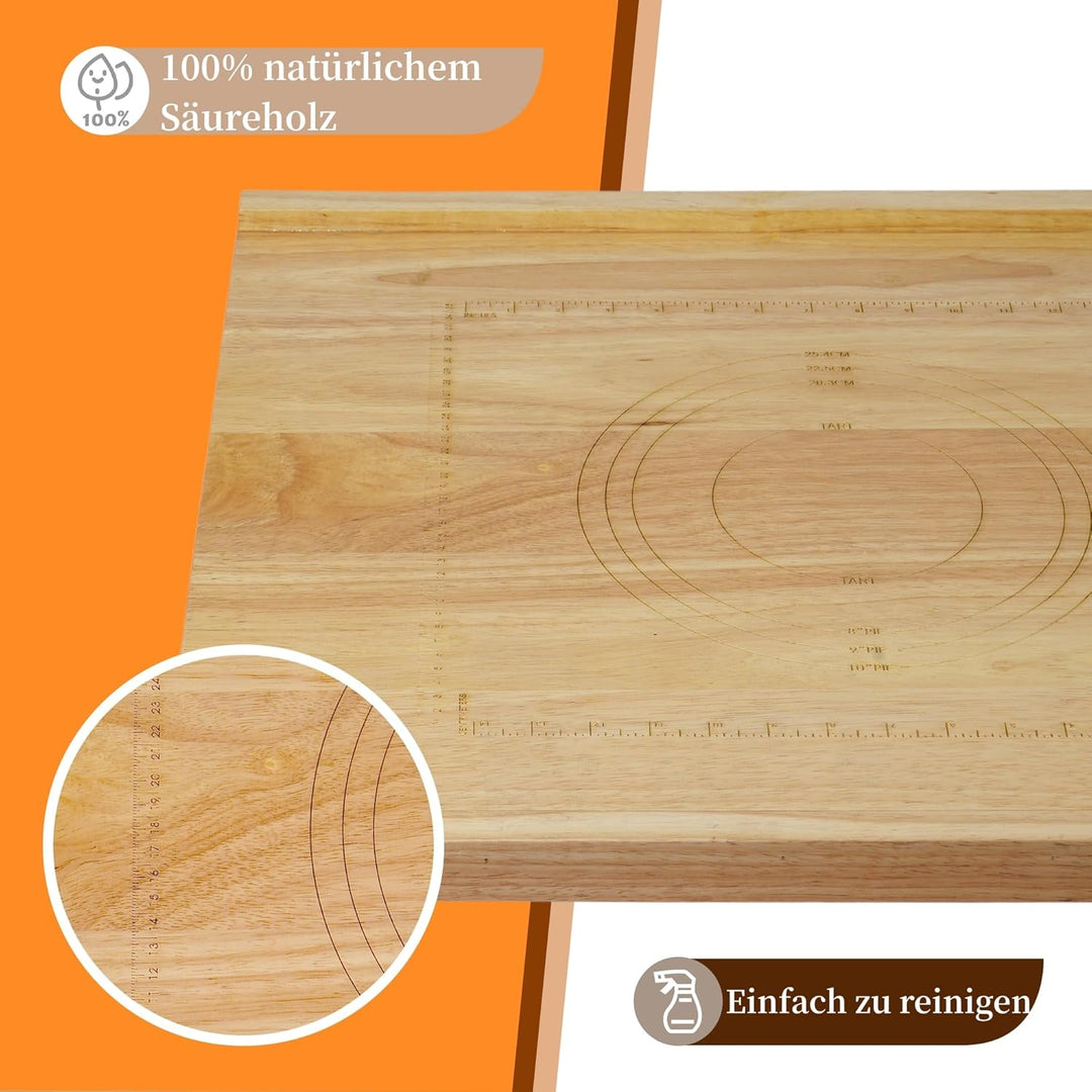 Schneidebrett Holz schneidebretter 51 * 61 * 2cm Rutschfestes Schneidebrett mit Massband Verwendung