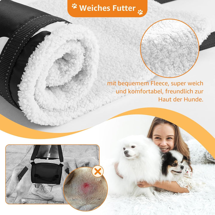 Weiche, verstellbare Tragehilfe & Tragegurt für Hunde – Treppenhilfe & Treppenlift für ältere/verlet
