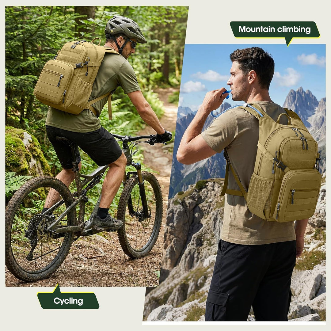 RAINSMORE Wanderrucksack 18L mit 2L Blase & Regenschutz | Leichter Trinkrucksack für Laufen, Radfahr