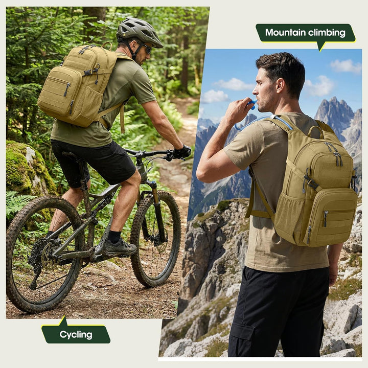 RAINSMORE Wanderrucksack 18L mit 2L Blase & Regenschutz | Leichter Trinkrucksack für Laufen, Radfahr