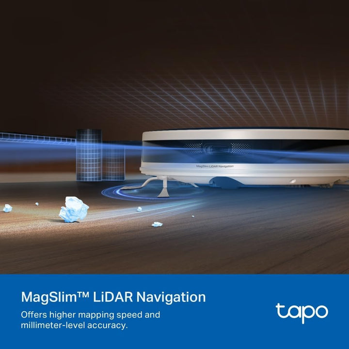 Tapo RV20 Max Saugroboter mit Wischfunktion, 5300Pa ultrastarke Saugkraft, 83 mm Ultra-schlank, MagS