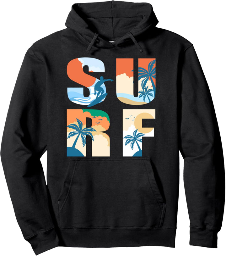 SURF - Surfer Strand Surfing Surfbrett Pullover Hoodie