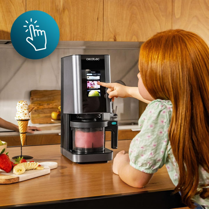Cecotec Eismaschine Gelatec 1800 Touch, TFT Touch-Display, CreamOn + Re-Spin, 10 Automatikmodi, Zone