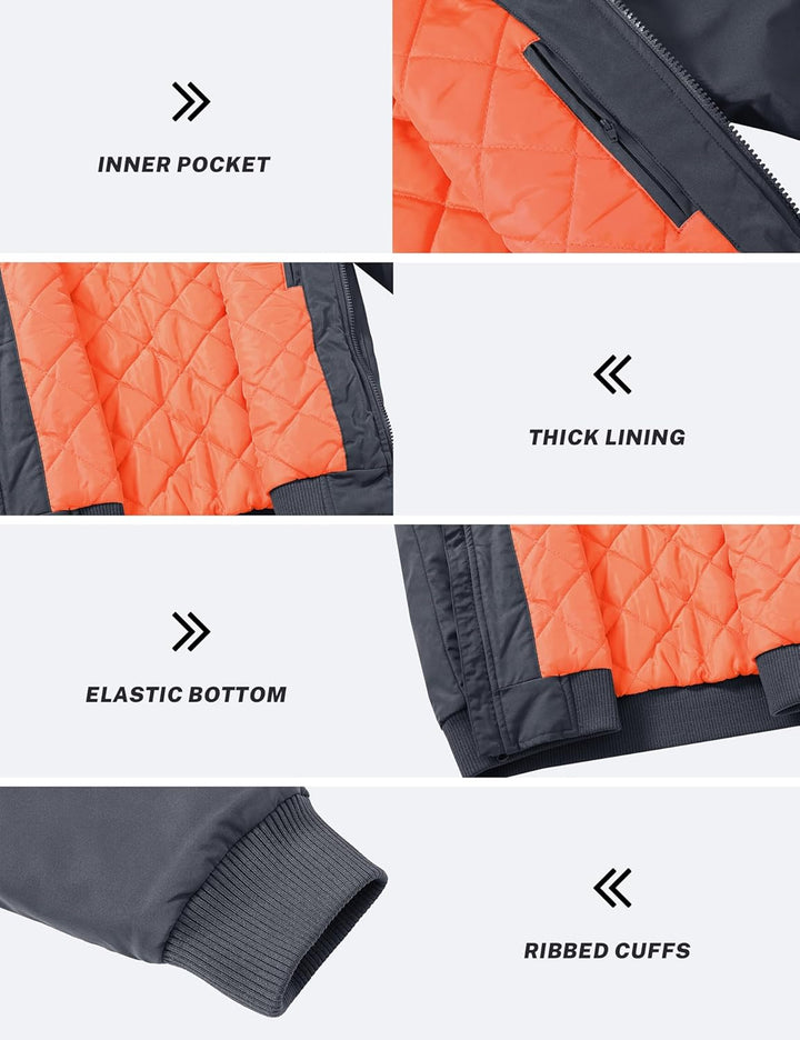 MoFiz Bomberjacke Herren Warm Gefüttert Winterjacke Übergangsjacke US Fliegerjacke Militär Bomber St