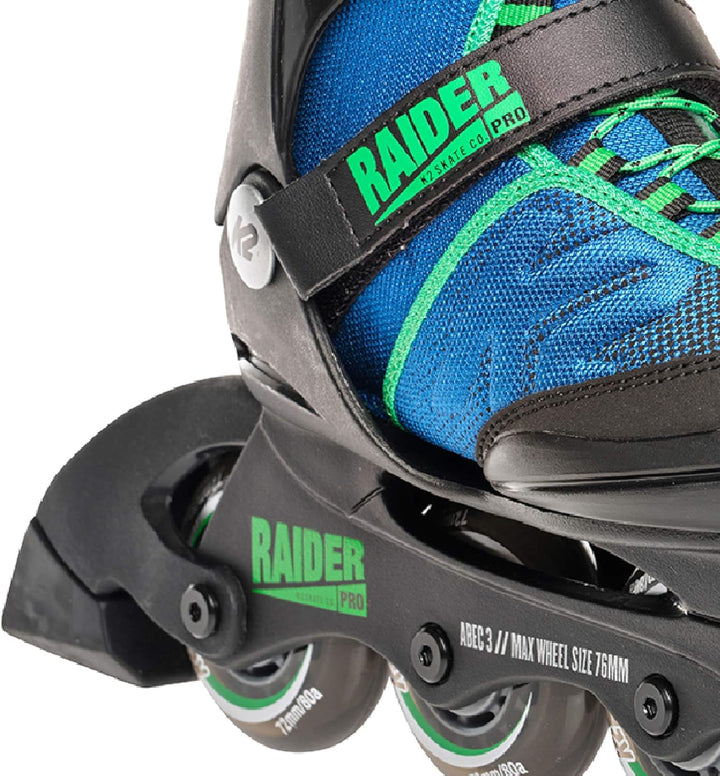 K2 Raider PRO Pack Kinder Inline Skate inkl. Schonerset Blue Green EU: 35-40 (UK: 3-7 / MP: 220 - 26