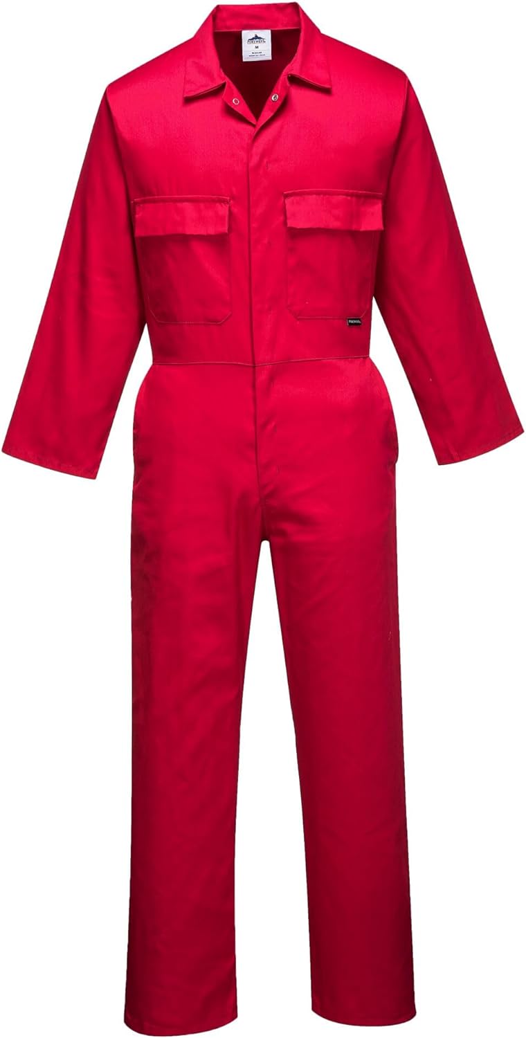 Portwest S999 Herren Euro-Arbeitskleidung Polycotton Overall Arbeitsanzug Royal Rot XL, Royal Rot XL