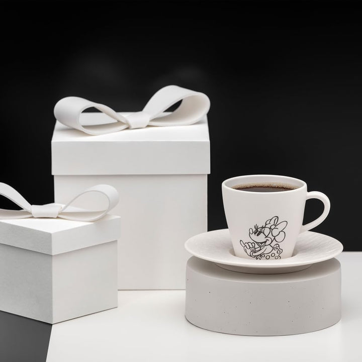 Villeroy & Boch Manufacture Rock blanc – Mickey Mouse – Espressotasse, weiss, spülmaschinenfest & mi