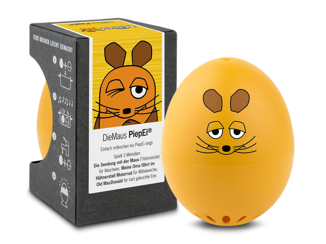 Maus PiepEi - Singende Eieruhr zum Mitkochen - Eierkocher für 3 Härtegrade - Geschenk für alle Maus,