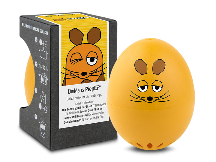 Maus PiepEi - Singende Eieruhr zum Mitkochen - Eierkocher für 3 Härtegrade - Geschenk für alle Maus,