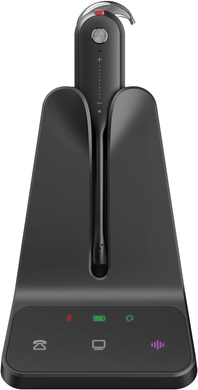 Yealink WH63 E2 DECT Kabellos mit Mikrofon, Einohr Kabelloses Headset für Computer-Telefon,2X Noise