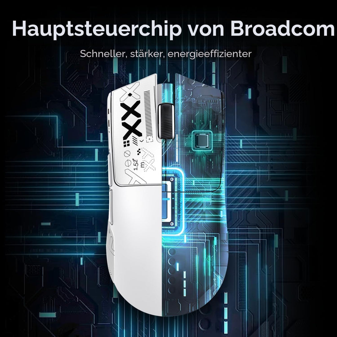 ATTACK SHARK X11 Gaming mit Magnetic Charging Dock, PixArt PAW3311 Sensor, BT/2.4G Wireless/Wired Mo