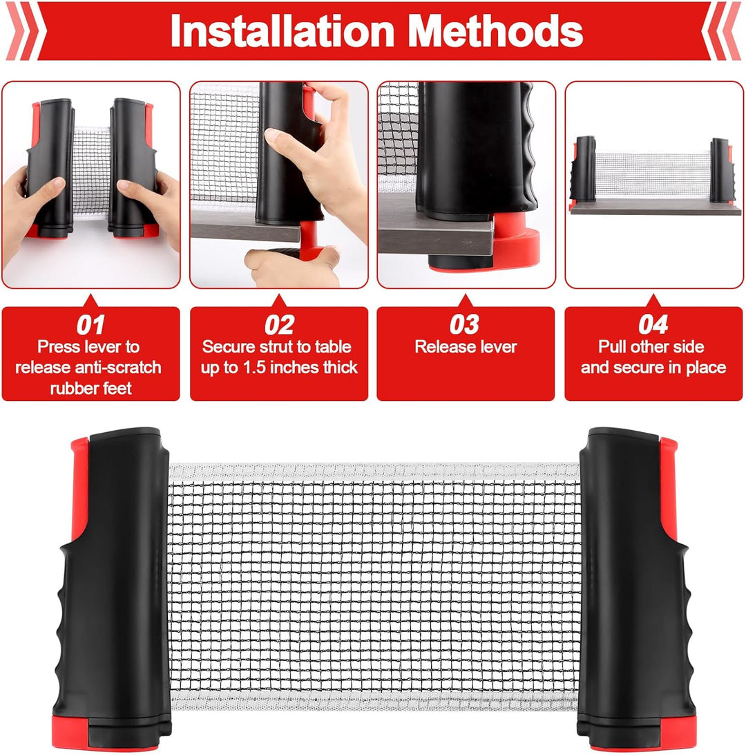 Tischtennisschläger Set,Tischtennis Set Profi,tischtennisnetz Tischtennis Set mit Netz Tischtennis S