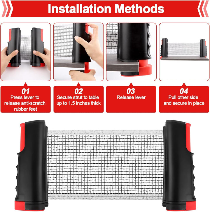 Tischtennisschläger Set,Tischtennis Set Profi,tischtennisnetz Tischtennis Set mit Netz Tischtennis S