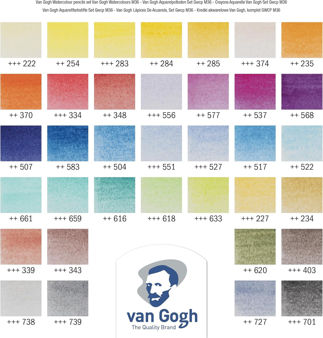 36 Color Set Metal Cased 157 398 Van Gogh Watercolor Pencil (Japan Import)