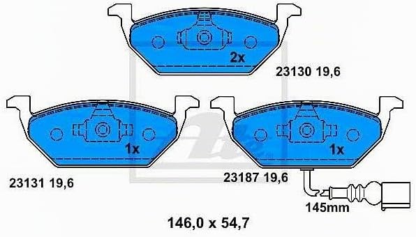 ATE Bremsenset Vorderachse inkl. Bremsscheiben vorne Ø 280 mm und Bremsbeläge vorne Kompatibel mit A