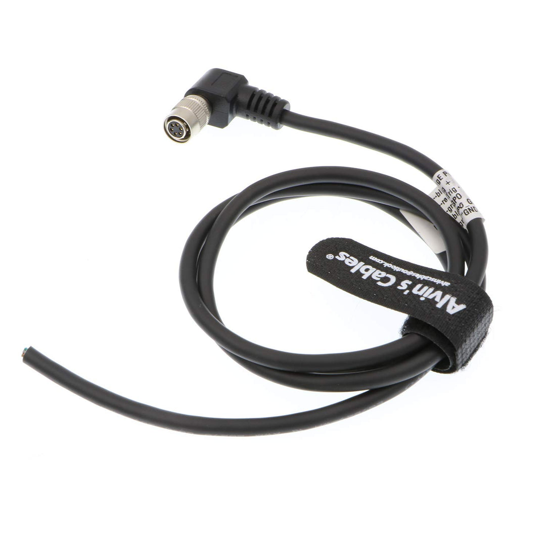 Alvin's Cables Hirose 6 Pin HRS HR10A-7P-6S Rechter Winkel zum offenen Stromkabel für Basler 1M 1M C