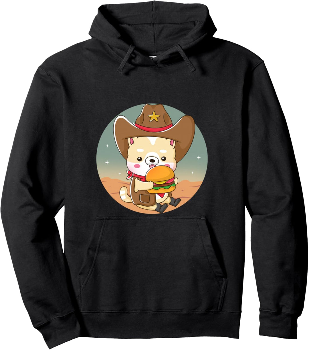 Lustiger Hund liebt Burger Pullover Hoodie