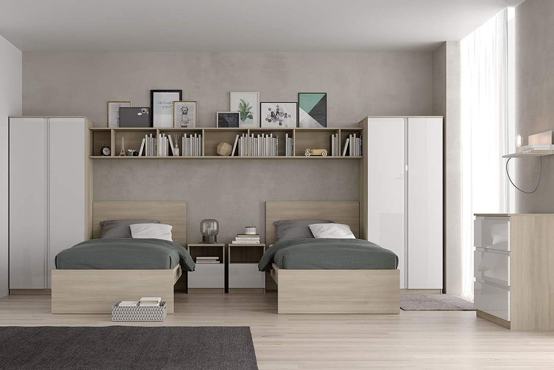 Iconico Home MIK Modern, Nachttisch mit Tagesfach und Schublade mit Rollschienen, mit integriertem G