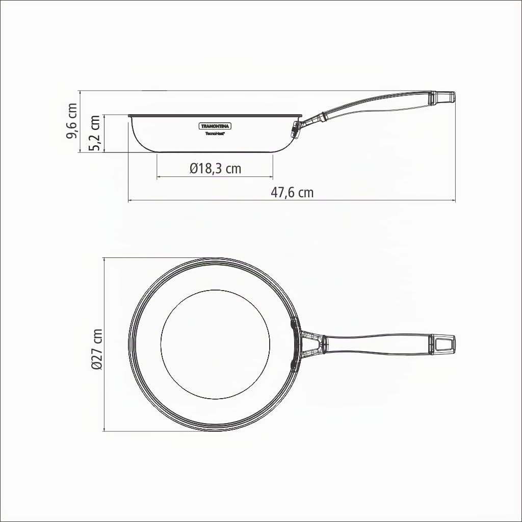 Tramontina Bratpfanne Grano, Ø 26 cm, Edelstahl, Induktion, ofenfest, spülmaschinengeeignet Ohne Ant
