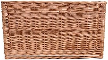 e-wicker24 Vollweidener Kaminkorb, Kaminkorb aus Weide, naturfarbiger Weidenkorb für Kaminholz, Kami