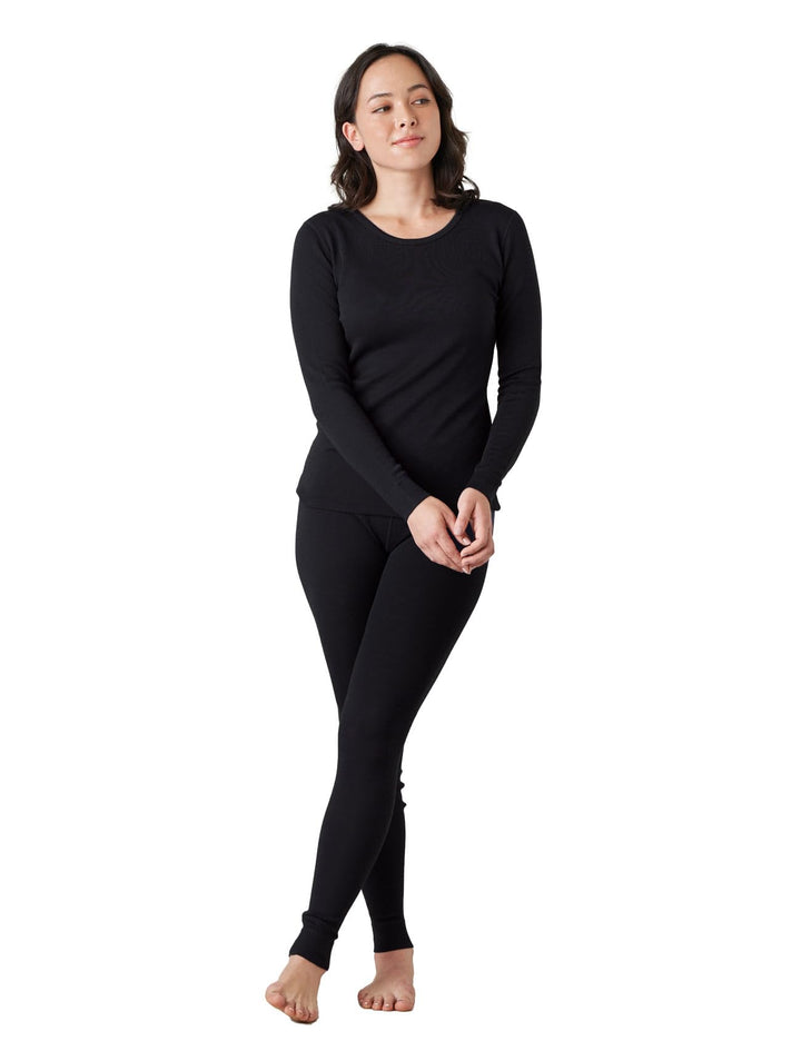 LAPASA Merinowolle Thermounterwäsche Set Damen, Merino Wolle Unterwäsche (L58 Warm/L91 Extra warm) X